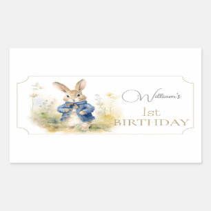 Adesivo Retangular Peter The Rabbit Watercolor Birthday