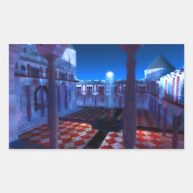 Adesivo Retangular Phantastes: Courtyard of Palace Stickers (Frente)