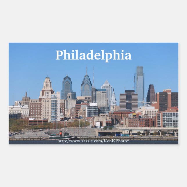 Adesivo Retangular Philadelphia Skyline Sticker (Frente)
