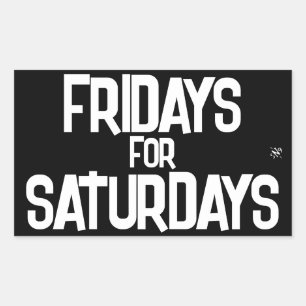 Adesivo Retangular Piada de fim de semana (sextas-feiras para sábados