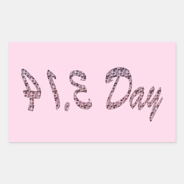Adesivo Retangular Pie Pink Pi Day (Frente)