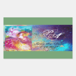 Adesivo Retangular PIERROT E ARLECCHINA Venetian Carnaval,Monograma