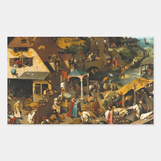 Adesivo Retangular Pieter Bruegel, o Velho - Provérbios Países Baixos (Frente)