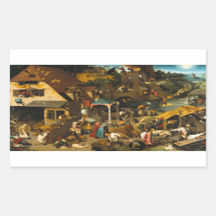 Adesivo Retangular Pieter Bruegel, o Velho - Provérbios Países Baixos