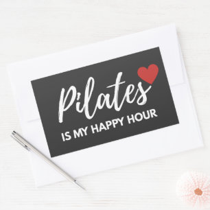 Adesivo Retangular Pilates é meu Alívio de Estresse da Hora Feliz