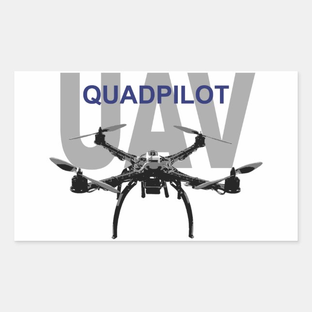 Adesivo Retangular Piloto quadpiloto UAV Quadcopter (Frente)