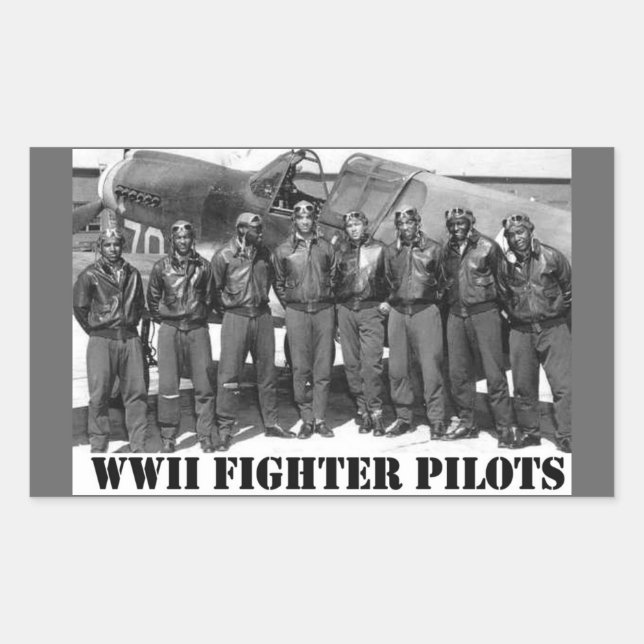 ADESIVO RETANGULAR PILOTOS DE COMBATE WWII (Frente)