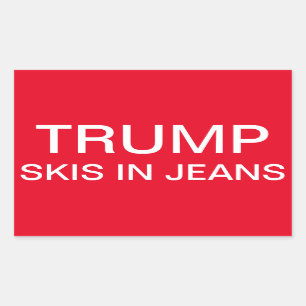 Adesivo Retangular Pincéis de Trump em Jeans