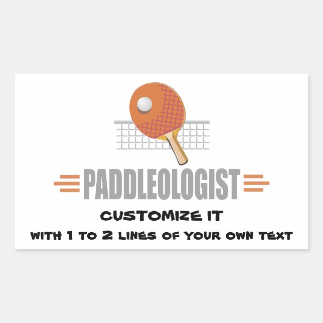 Adesivo Retangular Ping Pong Engraçado (Frente)