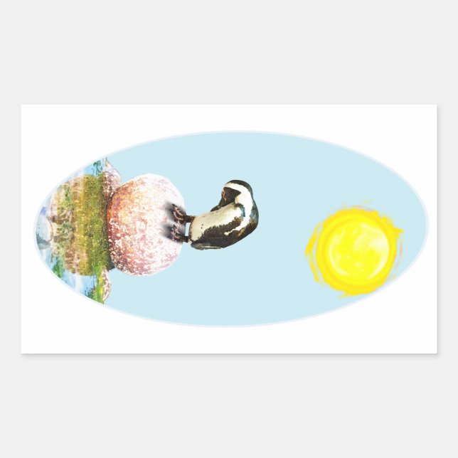 Adesivo Retangular Pinguim Nápoles no Sol (Frente)