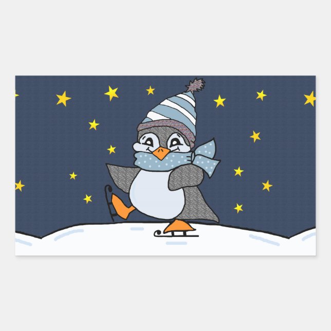 Adesivo Retangular Pinguim Pequeno (Frente)