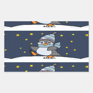 Adesivo Retangular Pinguim Pequeno