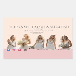 Adesivo Retangular Pink Bridal Bliss Celebrate Love Happiness Wedding