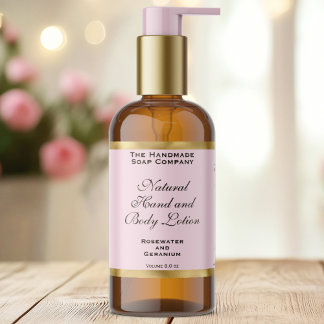 Adesivo Retangular Pink & Gold Foil Cosmetics Bottle Label