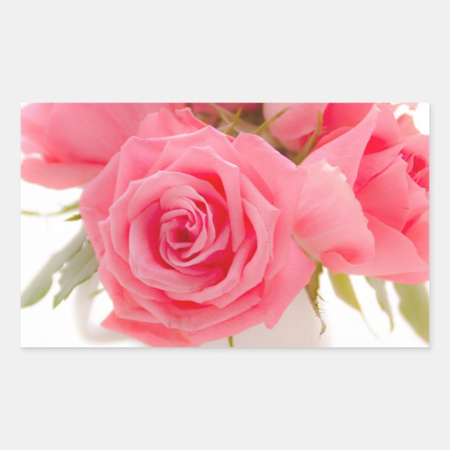 Adesivo Retangular Pink roses | mothersday | birthday | (Frente)