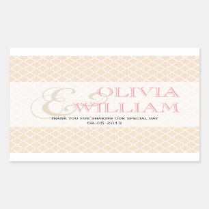 Adesivo Retangular Pintado, cor-de-rosa azulejo marroquino e favor de