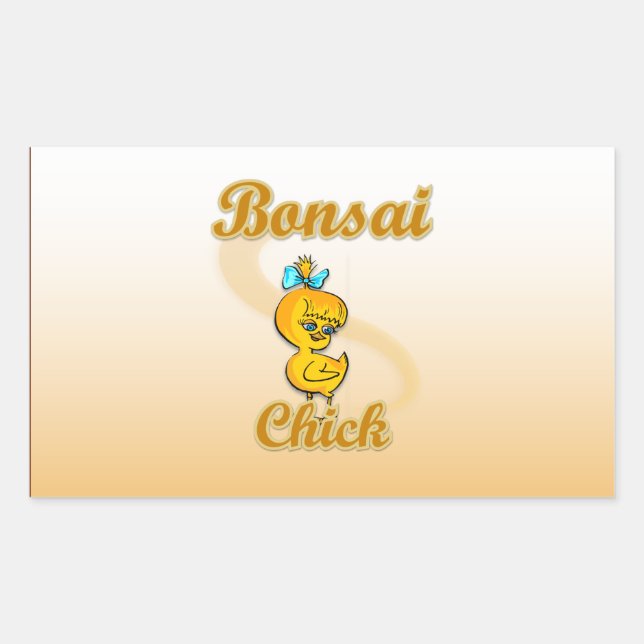 Adesivo Retangular Pintinho Bonsai (Frente)
