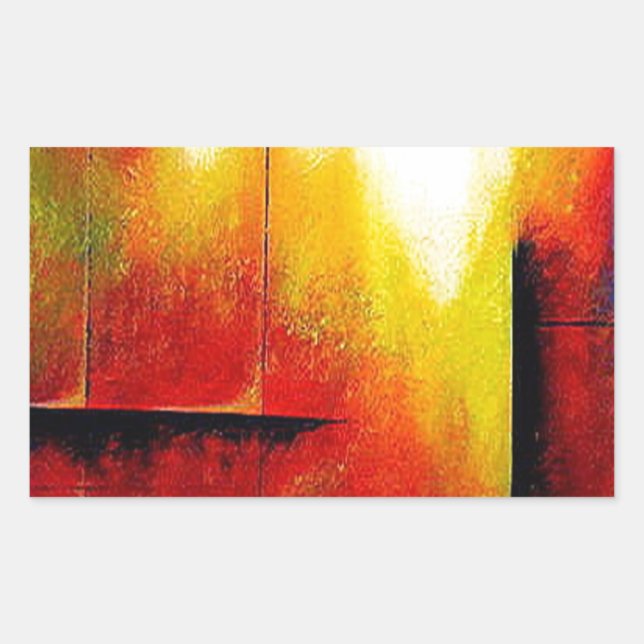 Adesivo Retangular Pintura Abstrata por Hizli (Frente)