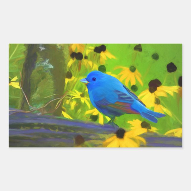 Adesivo Retangular Pintura De Bundas Indigo - Arte Original Para Páss (Frente)