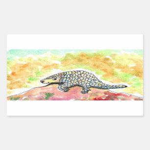 Adesivo Retangular Pintura de Pangolin Cujo Canto