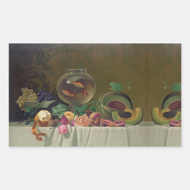 Adesivo Retangular Pintura Vintage Still Life (Frente)