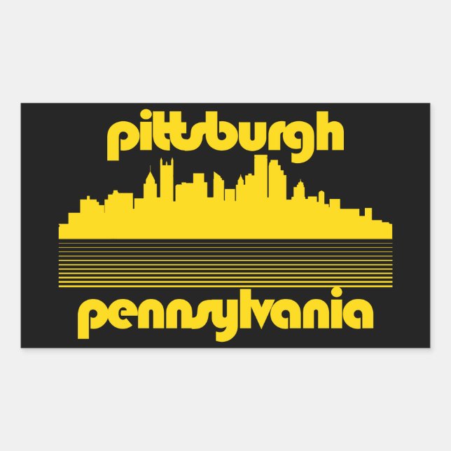 Adesivo Retangular Pittsburgh Pensilvânia (Frente)