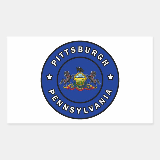 Adesivo Retangular Pittsburgh Pensilvânia (Frente)