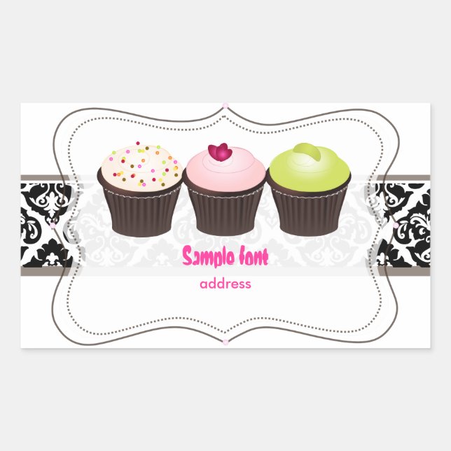 Adesivo Retangular PixDezines diy cores, cupcake (Frente)
