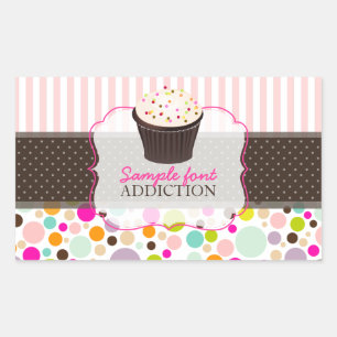 Adesivo Retangular PixDezines diy, goma de bolhas+cupcake de borrifad
