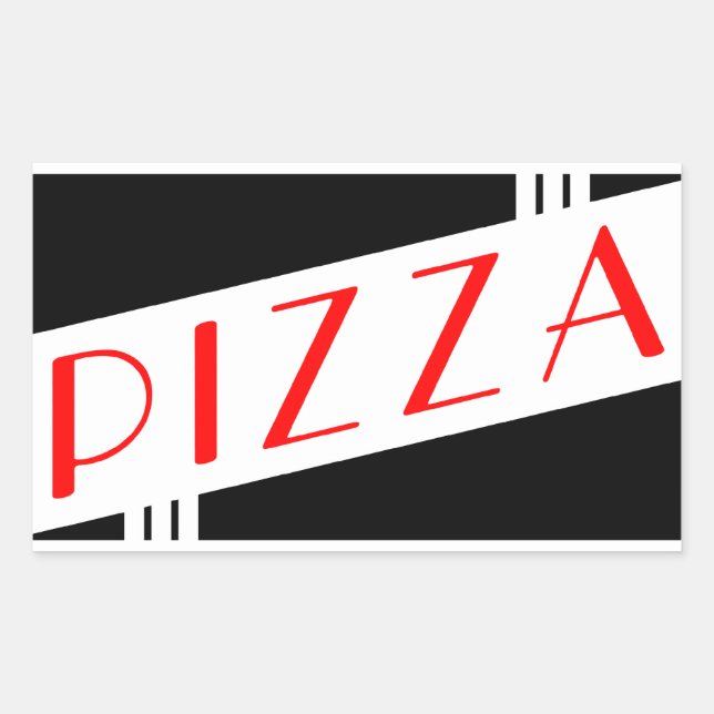 Adesivo Retangular pizza retrô (Frente)