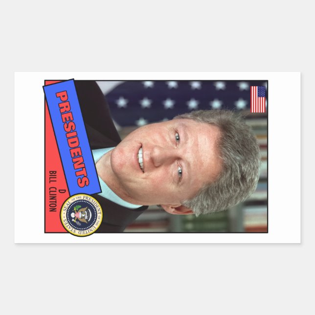 Adesivo Retangular Placa Baseball Bill Clinton (Frente)