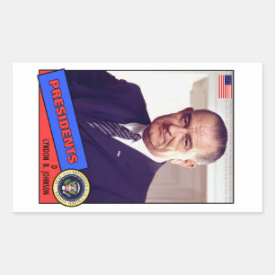Adesivo Retangular Placa Baseball Lyndon B. Johnson