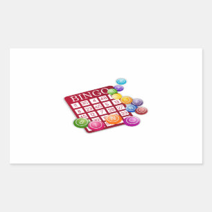 Adesivo Retangular Placa BINGO com BINGO Balls