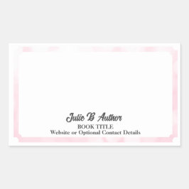 Adesivo Retangular Placa de Autor Personalizada Mínima Rosa Mole