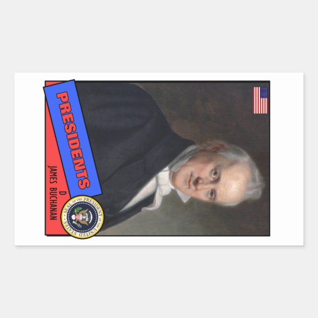 Adesivo Retangular Placa de Baseball James Buchanan (Frente)