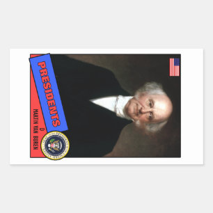 Adesivo Retangular Placa de basebol Martin Van Buren