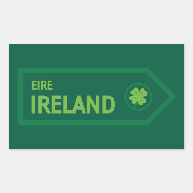 Adesivo Retangular Placa de Estrada da Irlanda (Frente)