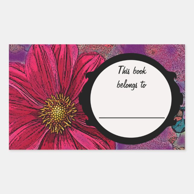 Adesivo Retangular Placa de Flores Vermelhas. (Frente)