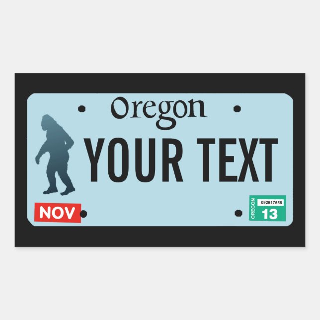 Adesivo Retangular Placa de Licença do Oregon Sasquatch (Frente)