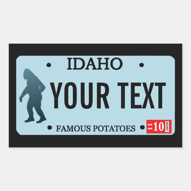 Adesivo Retangular Placa de Licença Idaho Sasquatch (Frente)