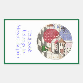 Adesivo Retangular Placa do livro de Bunnies Baking