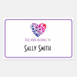 Adesivo Retangular Placa do livro do coração® do lover