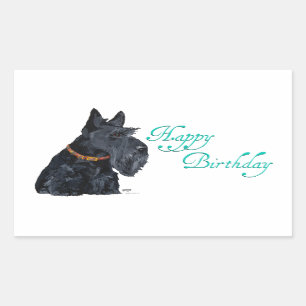 Adesivo Retangular Placa Terrier Birthday escocesa