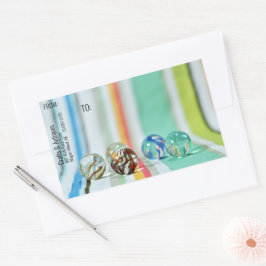 Adesivo Retangular Placas de vidro com tiras multicolores 3-D