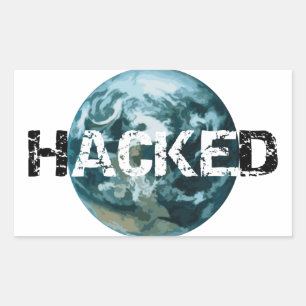 Adesivo Retangular Planeta Hackeado Terra