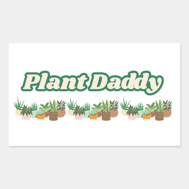 Adesivo Retangular Plant Daddy Vinyl Sticker (Frente)