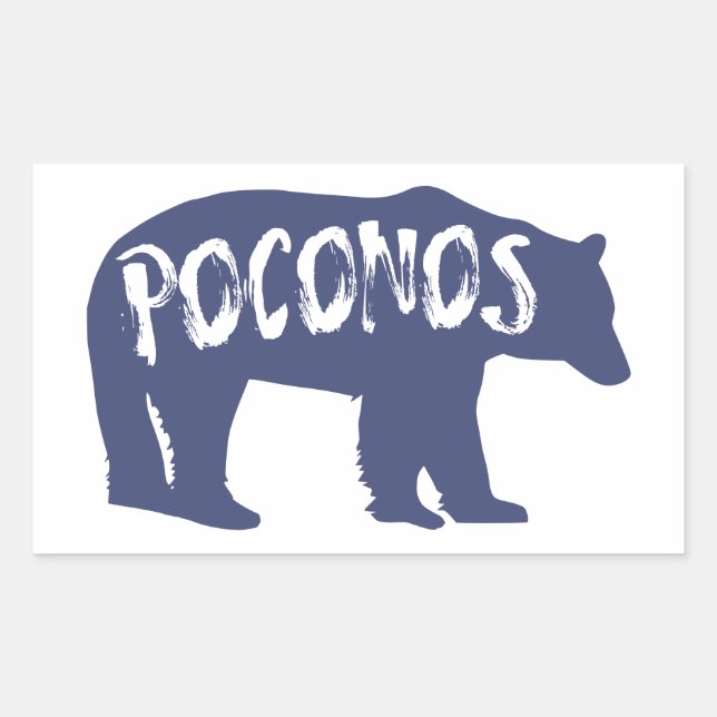 Adesivo Retangular Poconos Bear (Frente)