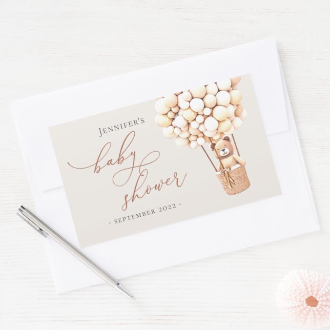 Adesivo Retangular Podemos Esperar! Chá de Bebê (Envelope)