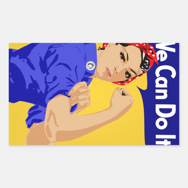 Adesivo Retangular Podemos Fazer Isso! Rosie The Riveter WII Poster (Frente)