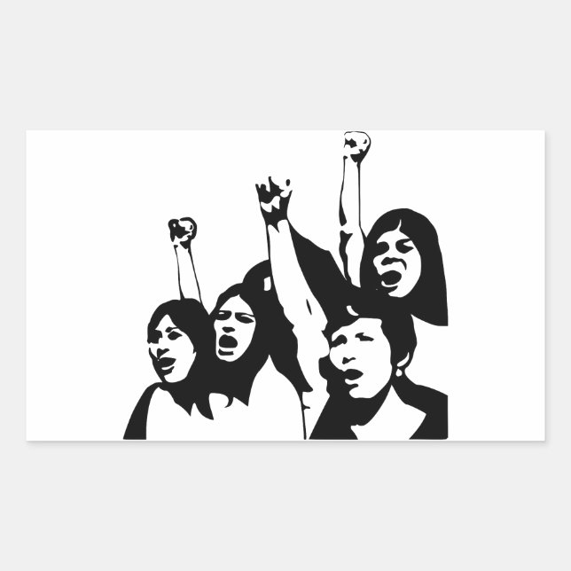 Adesivo Retangular Poder das mulheres (Frente)